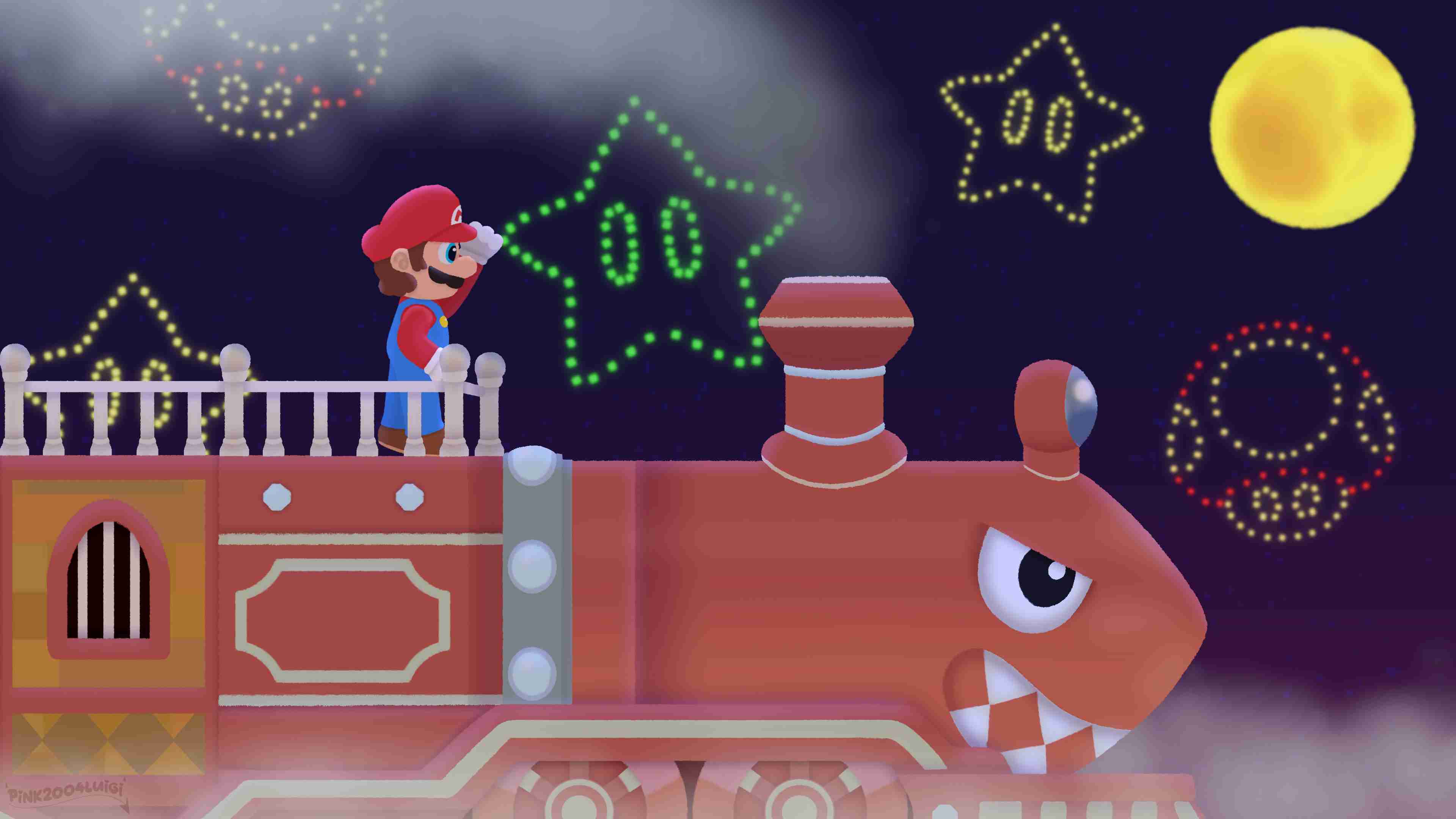 Mario on The Bullet Bill Express